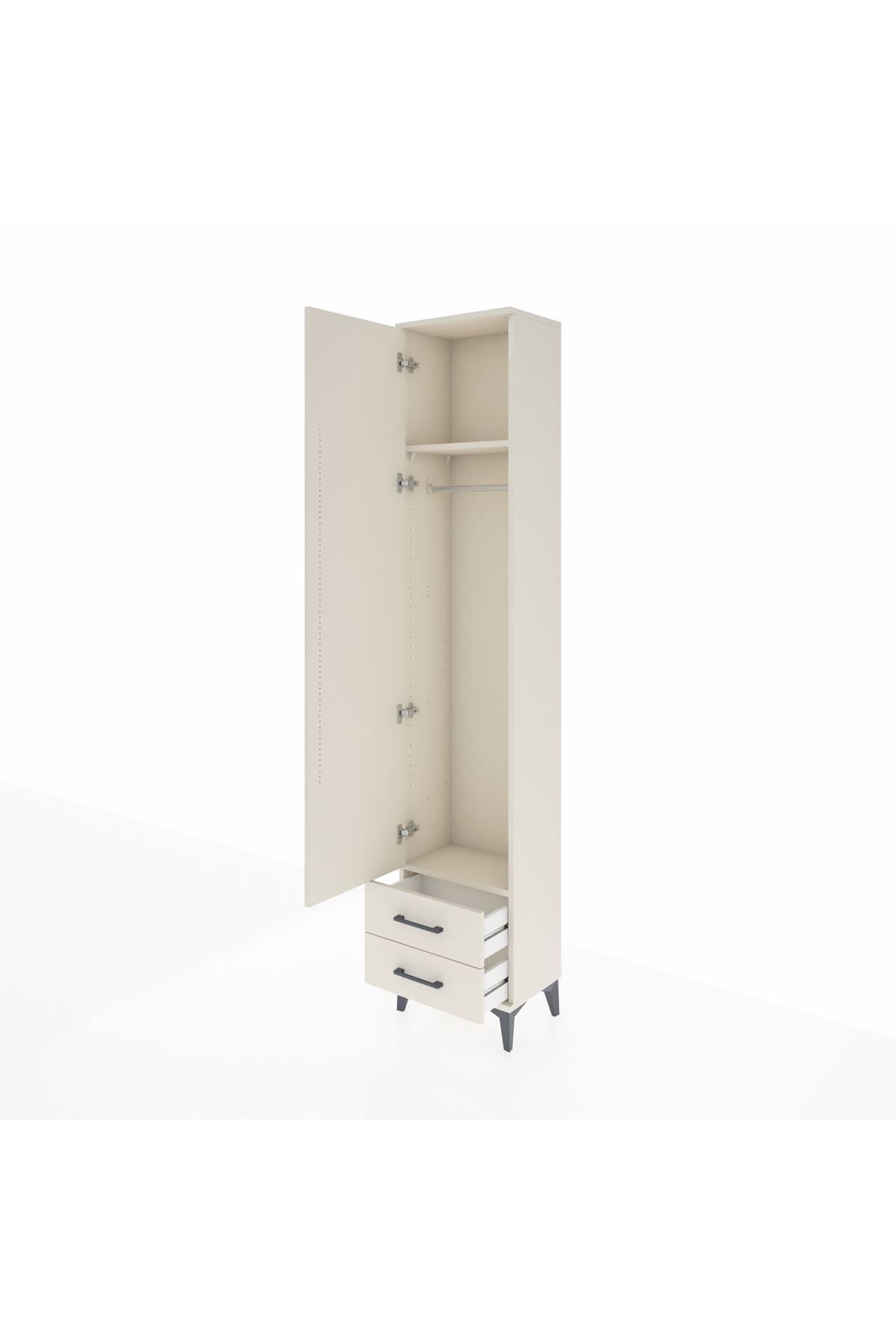 Arges Dolap 2 Raflı 2 Çekmeceli Tek Askılı 44x30x221 Aytaşı-Aytaşı