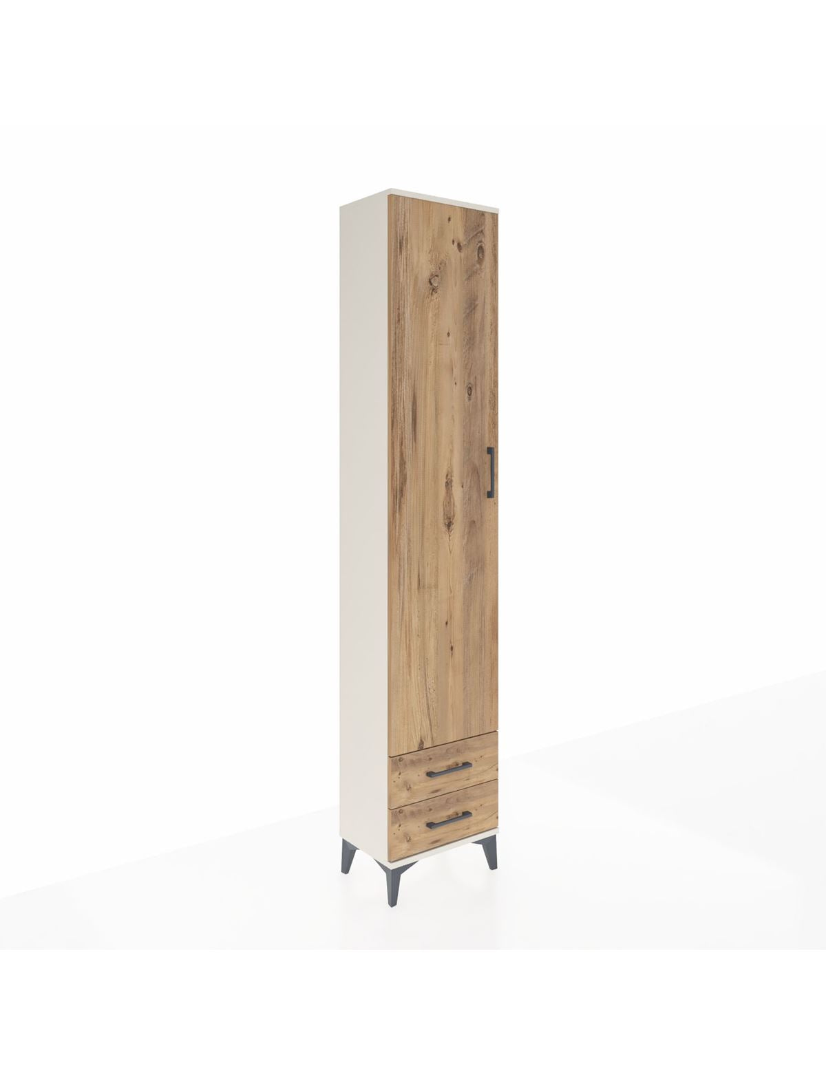 Arges Dolap 2 Raflı 2 Çekmeceli Tek Askılı 44x30x221 Aytaşı-Çam