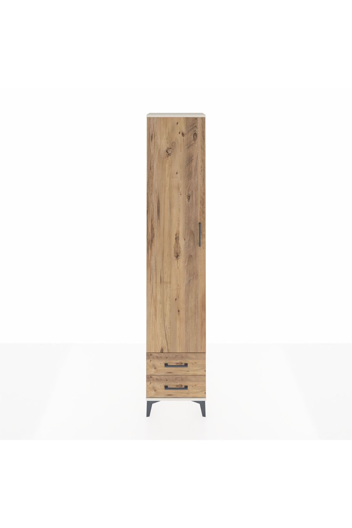 Arges Dolap 2 Raflı 2 Çekmeceli Tek Askılı 44x30x221 Aytaşı-Çam