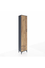 Arges Dolap 2 Raflı 2 Çekmeceli Tek Askılı 44x30x221 Antrasit-Çam