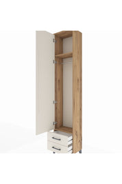 Arges Dolap 2 Raflı 2 Çekmeceli Tek Askılı 44x30x221 Çam-Aytaşı