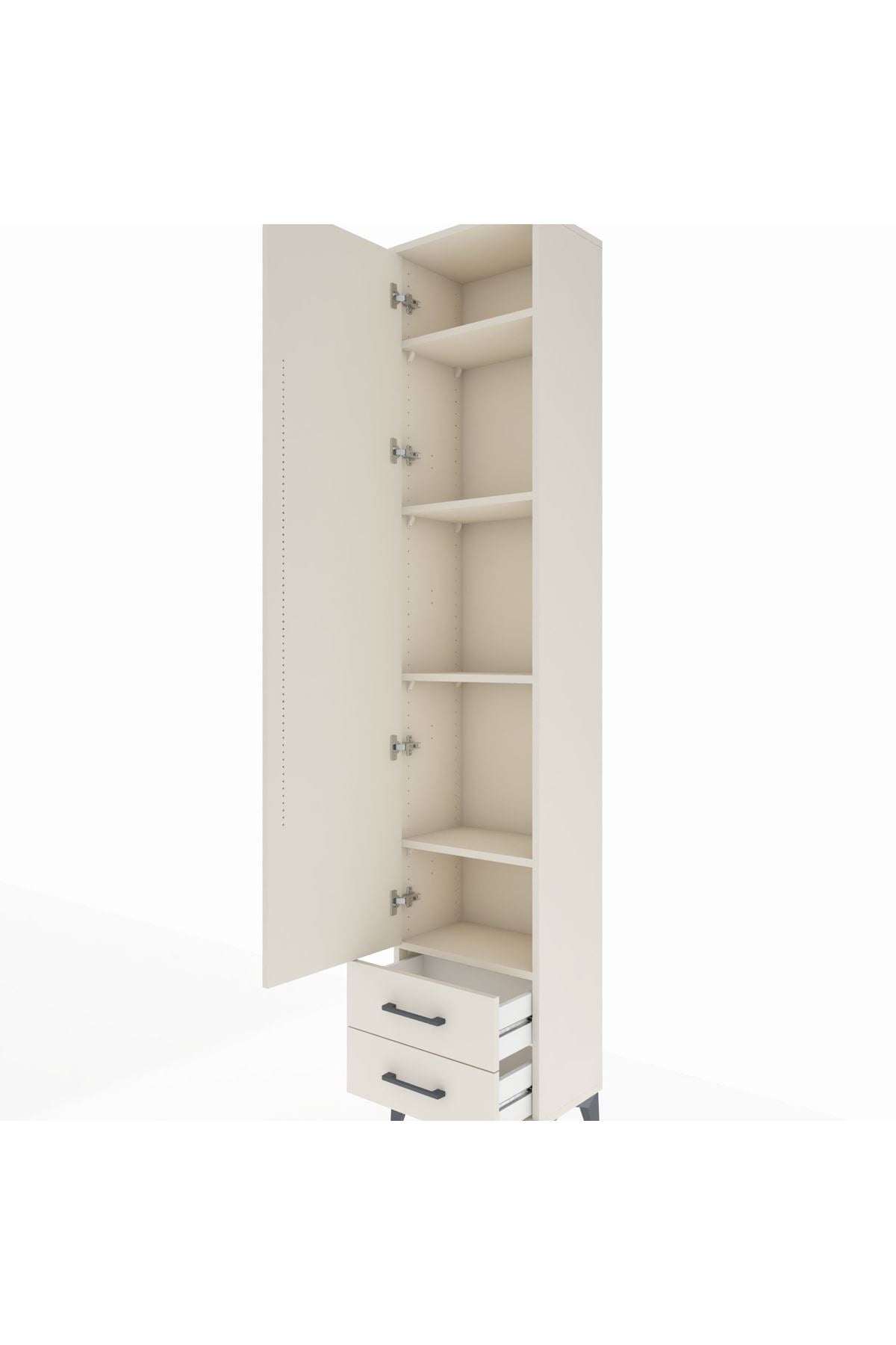 Arges Dolap 5 Raflı 2 Çekmeceli Tek Kapaklı 44x30x221 Aytaşı-Aytaşı