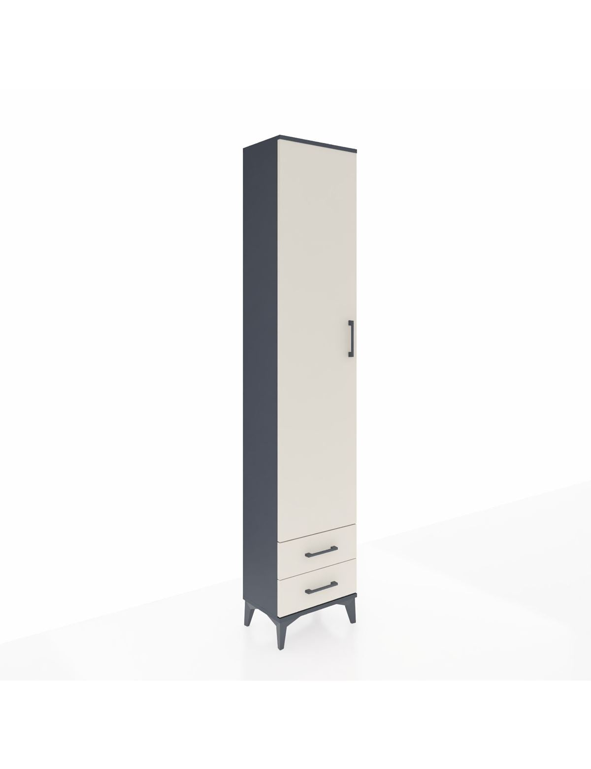 Arges Dolap 5 Raflı 2 Çekmeceli Tek Kapaklı 44x30x221 Antrasit-Aytaşı