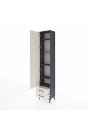 Arges Dolap 5 Raflı 2 Çekmeceli Tek Kapaklı 44x30x221 Antrasit-Aytaşı