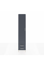 Arges Dolap 5 Raflı 2 Çekmeceli Tek Kapaklı 44x30x221 Antrasit-Antrasit