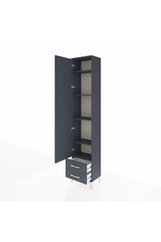 Arges Dolap 5 Raflı 2 Çekmeceli Tek Kapaklı 44x30x221 Antrasit-Antrasit
