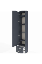 Arges Dolap 5 Raflı 2 Çekmeceli Tek Kapaklı 44x30x221 Antrasit-Antrasit