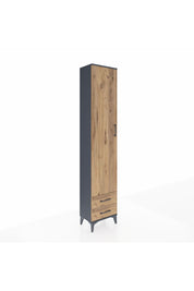 Arges Dolap 5 Raflı 2 Çekmeceli Tek Kapaklı 44x30x221 Antrasit-Çam