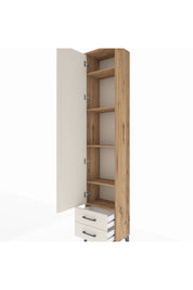 Arges Dolap 5 Raflı 2 Çekmeceli Tek Kapaklı 44x30x221 Çam-Aytaşı