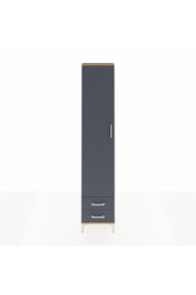 Arges Dolap 5 Raflı 2 Çekmeceli Tek Kapaklı 44x30x221 Çam-Antrasit