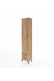 Arges Dolap 5 Raflı 2 Çekmeceli Tek Kapaklı 44x30x221 Çam-Çam