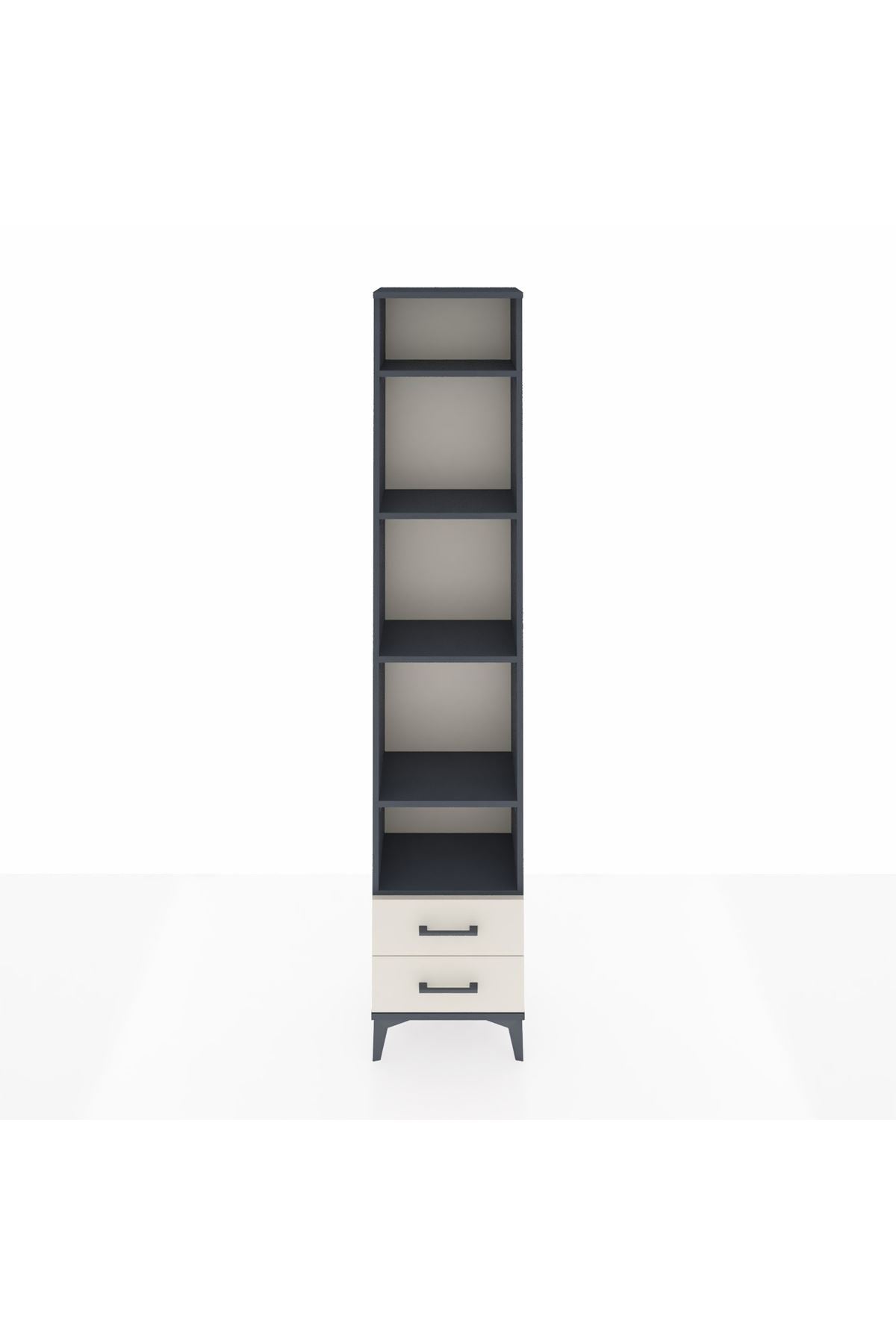 Arges Dolap 5 Raflı 2 Çekmeceli 44x30x221 Antrasit-Aytaşı