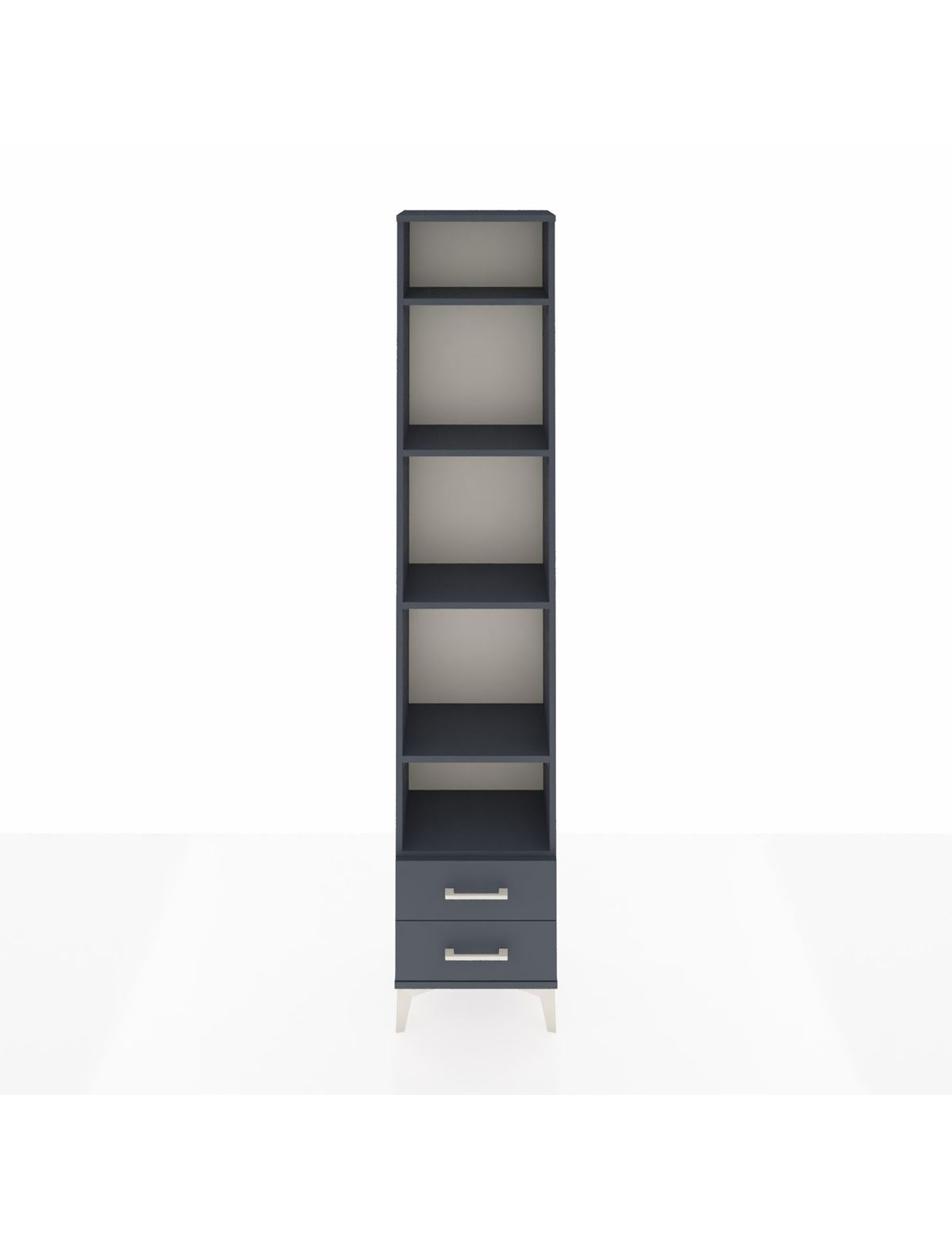 Arges Dolap 5 Raflı 2 Çekmeceli 44x30x221 Antrasit-Antrasit