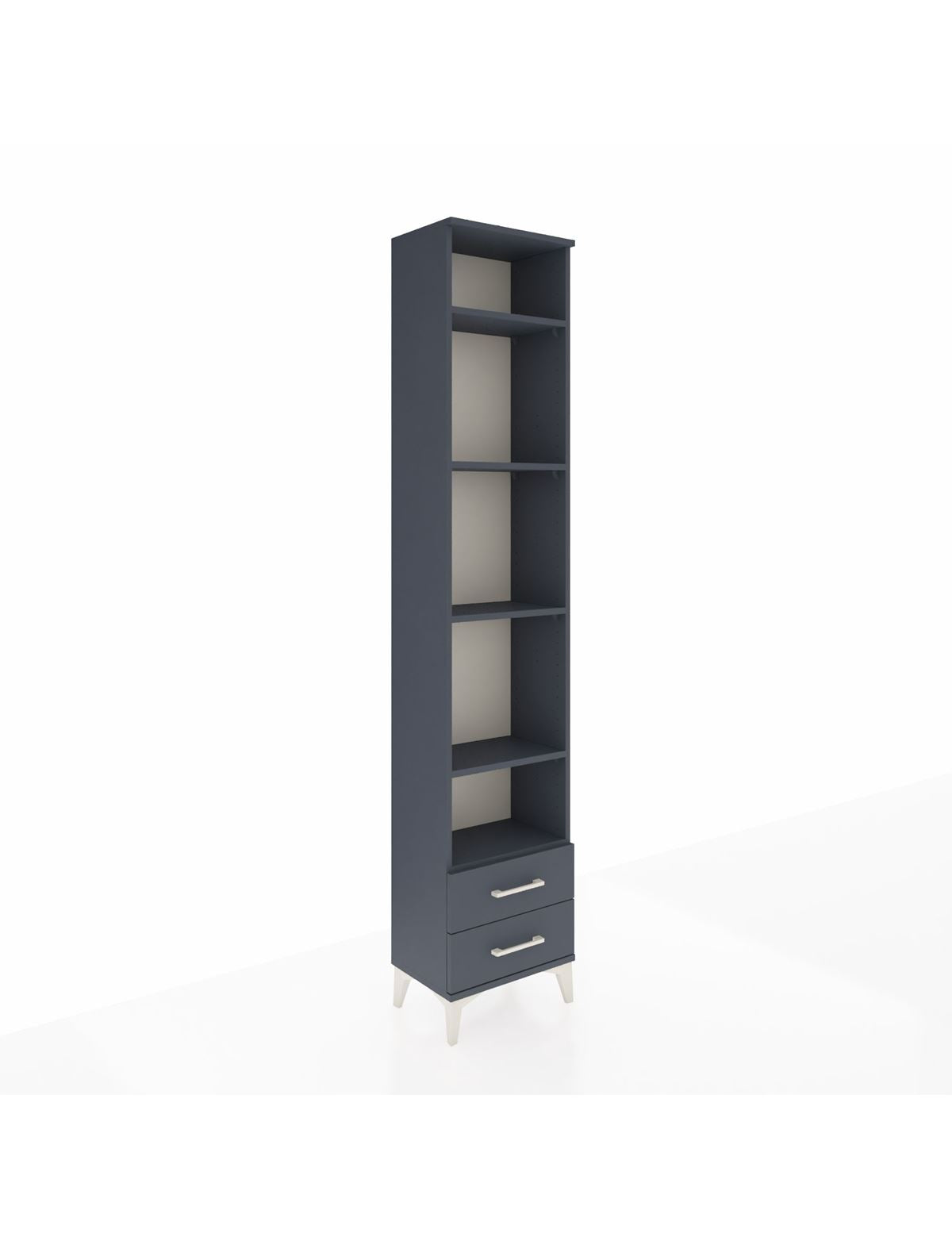 Arges Dolap 5 Raflı 2 Çekmeceli 44x30x221 Antrasit-Antrasit