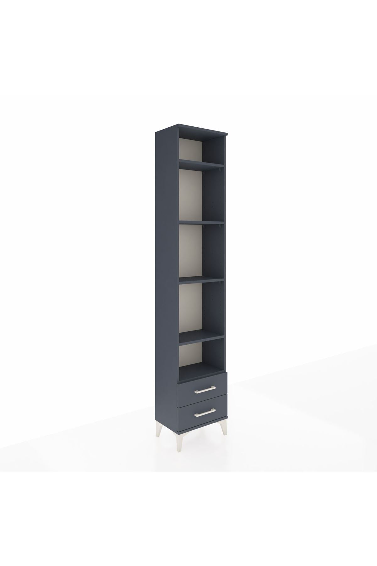 Arges Dolap 5 Raflı 2 Çekmeceli 44x30x221 Antrasit-Antrasit