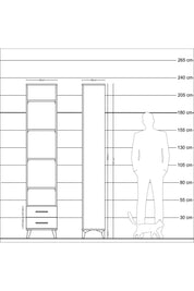 Arges Dolap 5 Raflı 2 Çekmeceli 44x30x221 Antrasit-Aytaşı