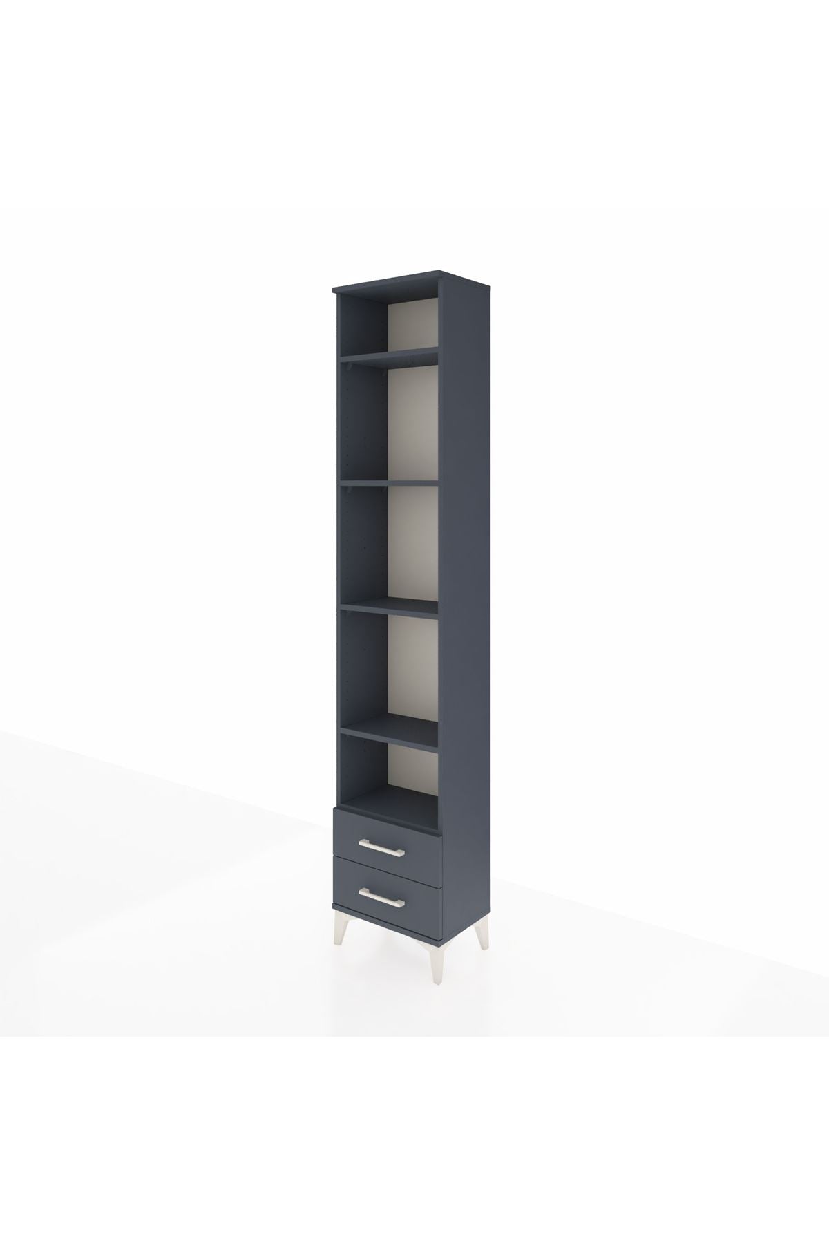 Arges Dolap 5 Raflı 2 Çekmeceli 44x30x221 Antrasit-Antrasit