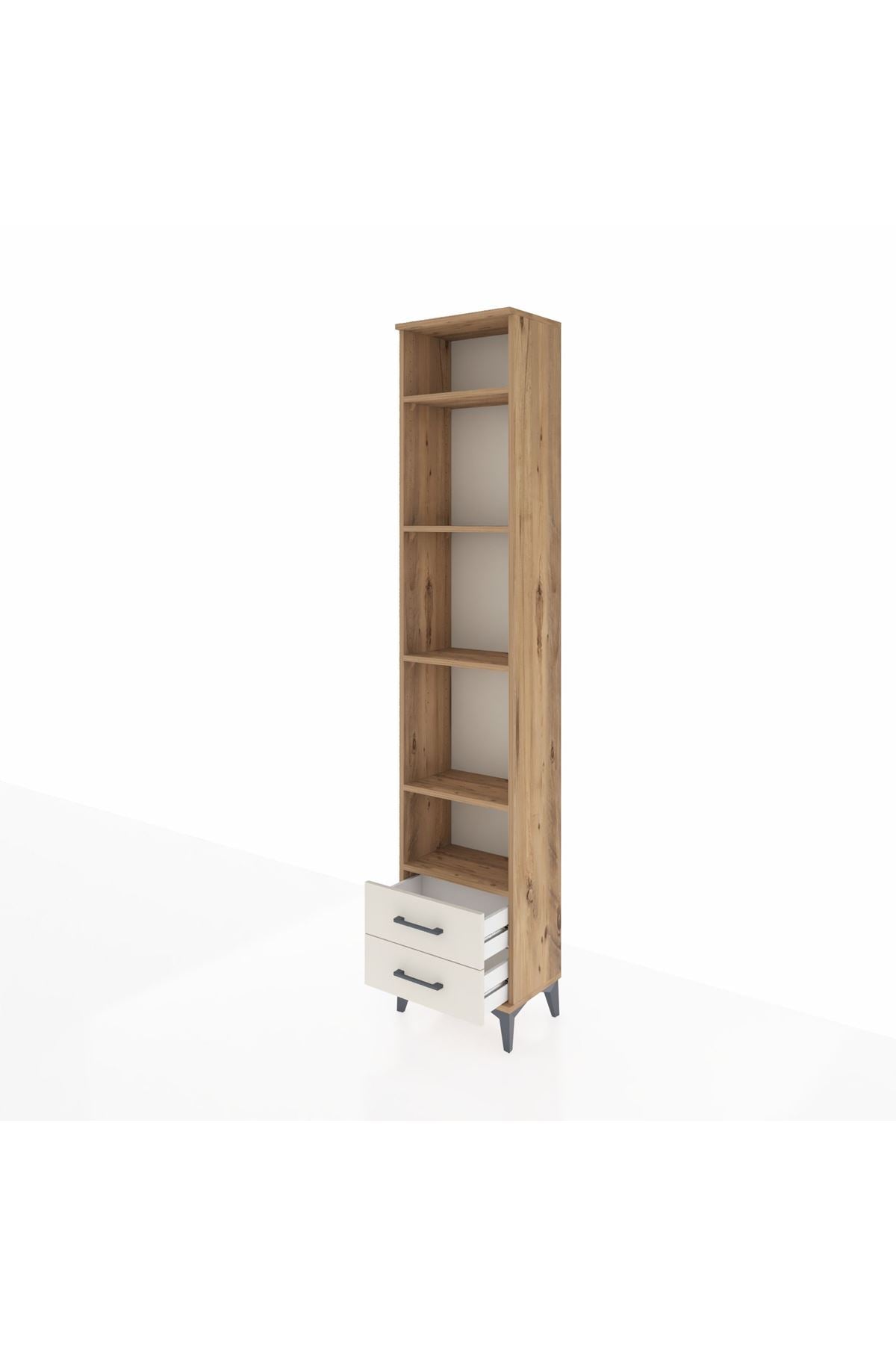 Arges Dolap 5 Raflı 2 Çekmeceli 44x30x221 Çam-Aytaşı