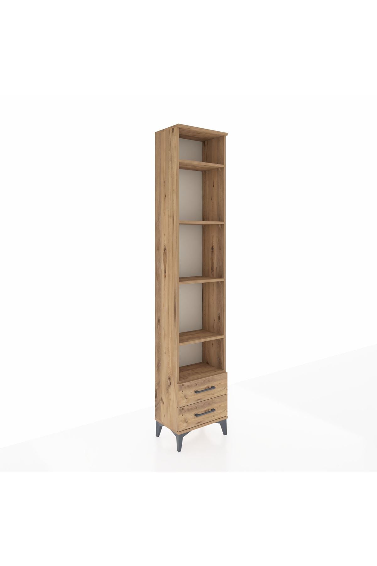 Arges Dolap 5 Raflı 2 Çekmeceli 44x30x221 Çam-Çam