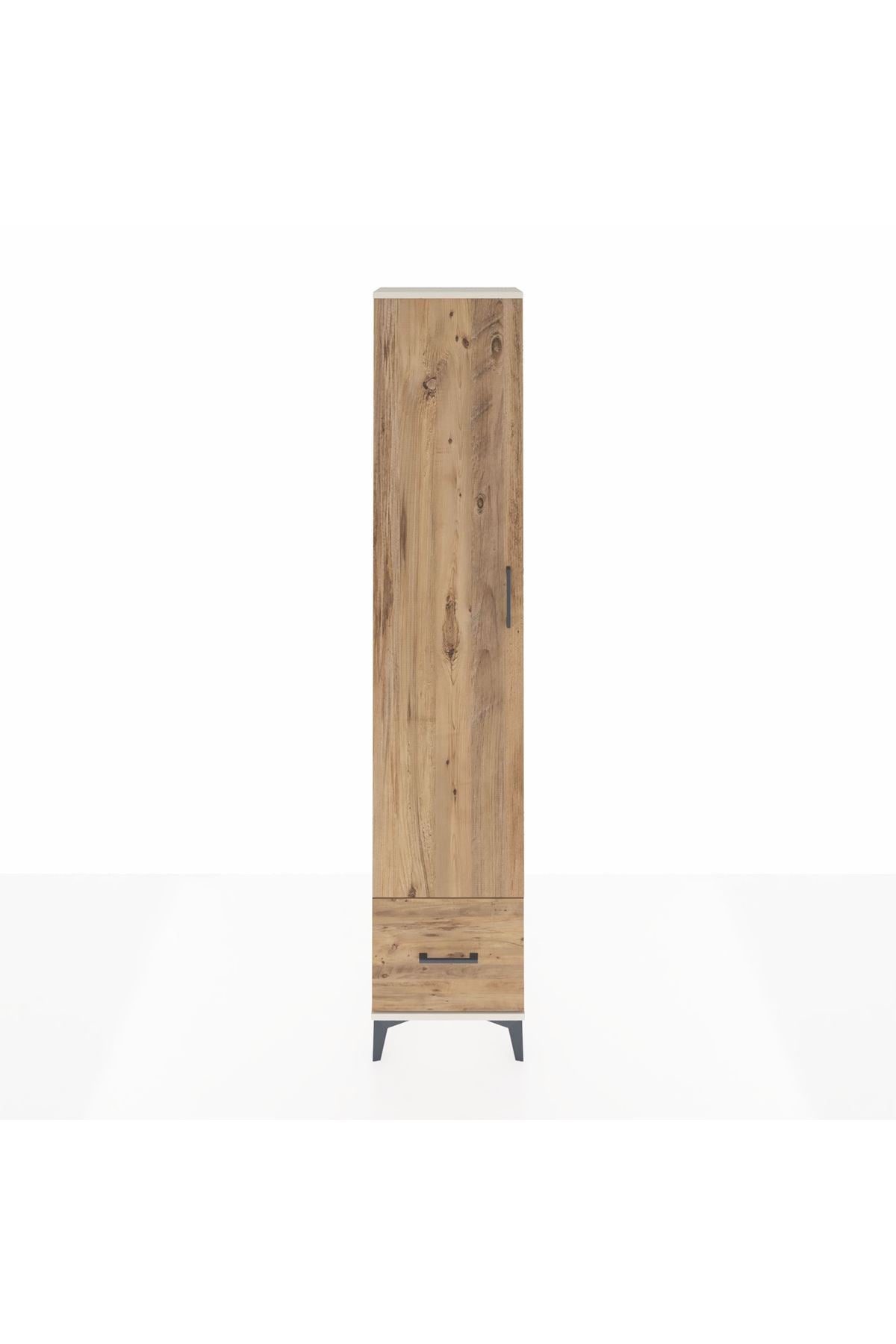 Arges Dolap 3 Raflı Tek Çekmeceli Tek Askılı 44x30x221 Aytaşı-Çam