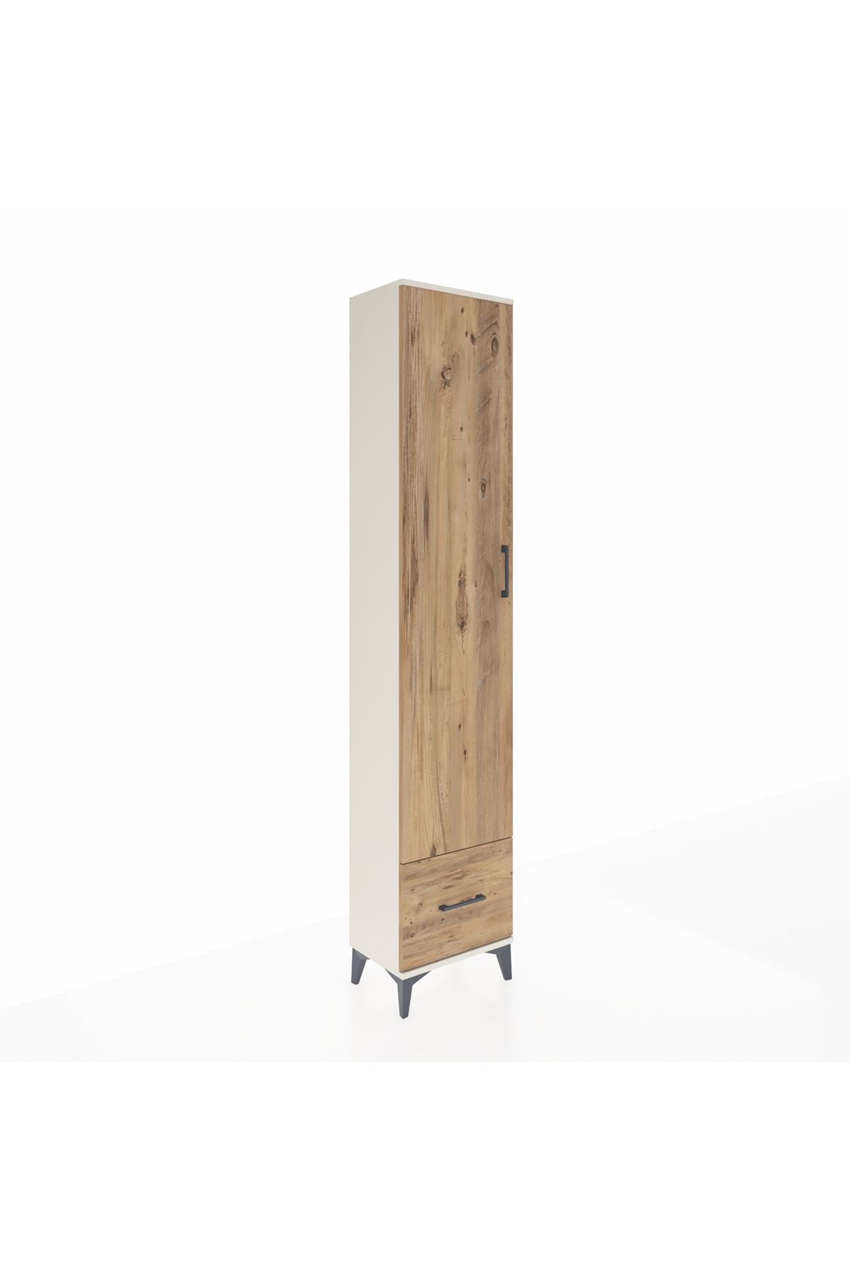 Arges Dolap 3 Raflı Tek Çekmeceli Tek Askılı 44x30x221 Aytaşı-Çam