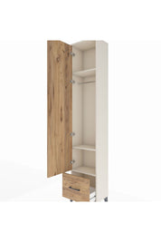 Arges Dolap 3 Raflı Tek Çekmeceli Tek Askılı 44x30x221 Aytaşı-Çam