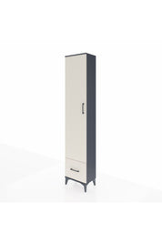 Arges Dolap 3 Raflı Tek Çekmeceli Tek Askılı 44x30x221 Antrasit-Aytaşı