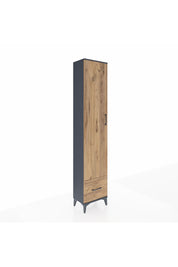 Arges Dolap 3 Raflı Tek Çekmeceli Tek Askılı 44x30x221 Antrasit-Çam