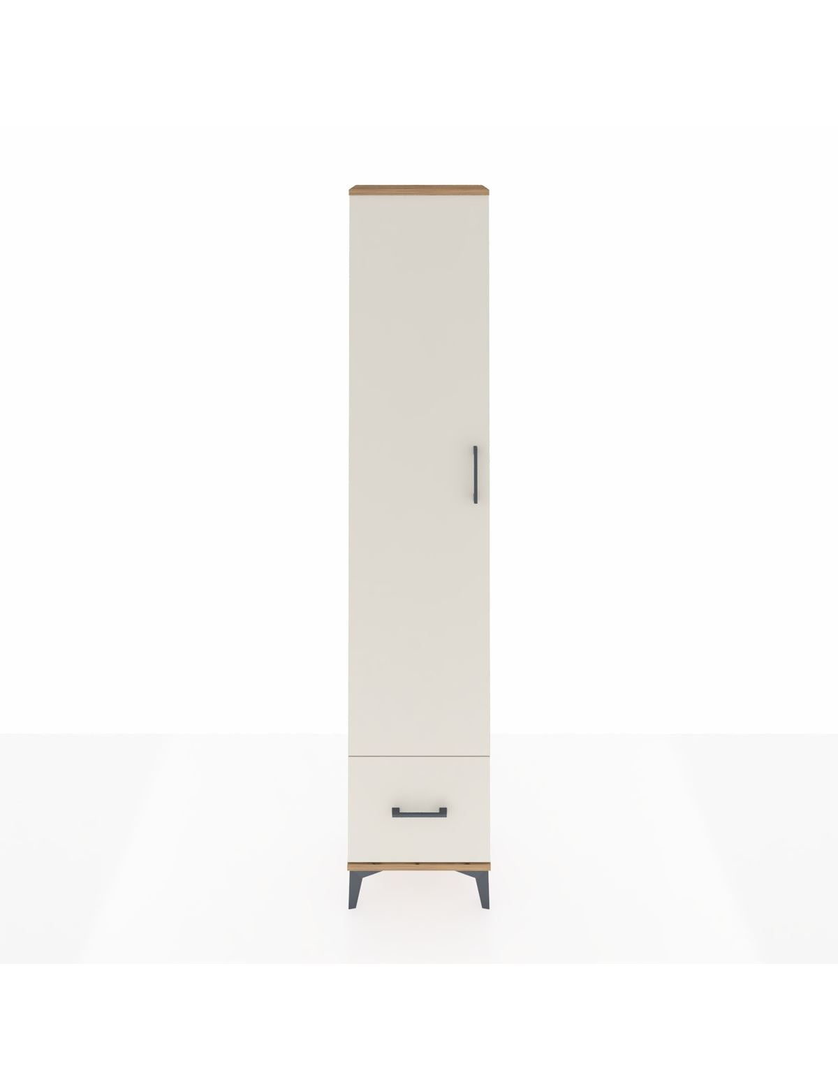 Arges Dolap 3 Raflı Tek Çekmeceli Tek Askılı 44x30x221 Çam-Aytaşı