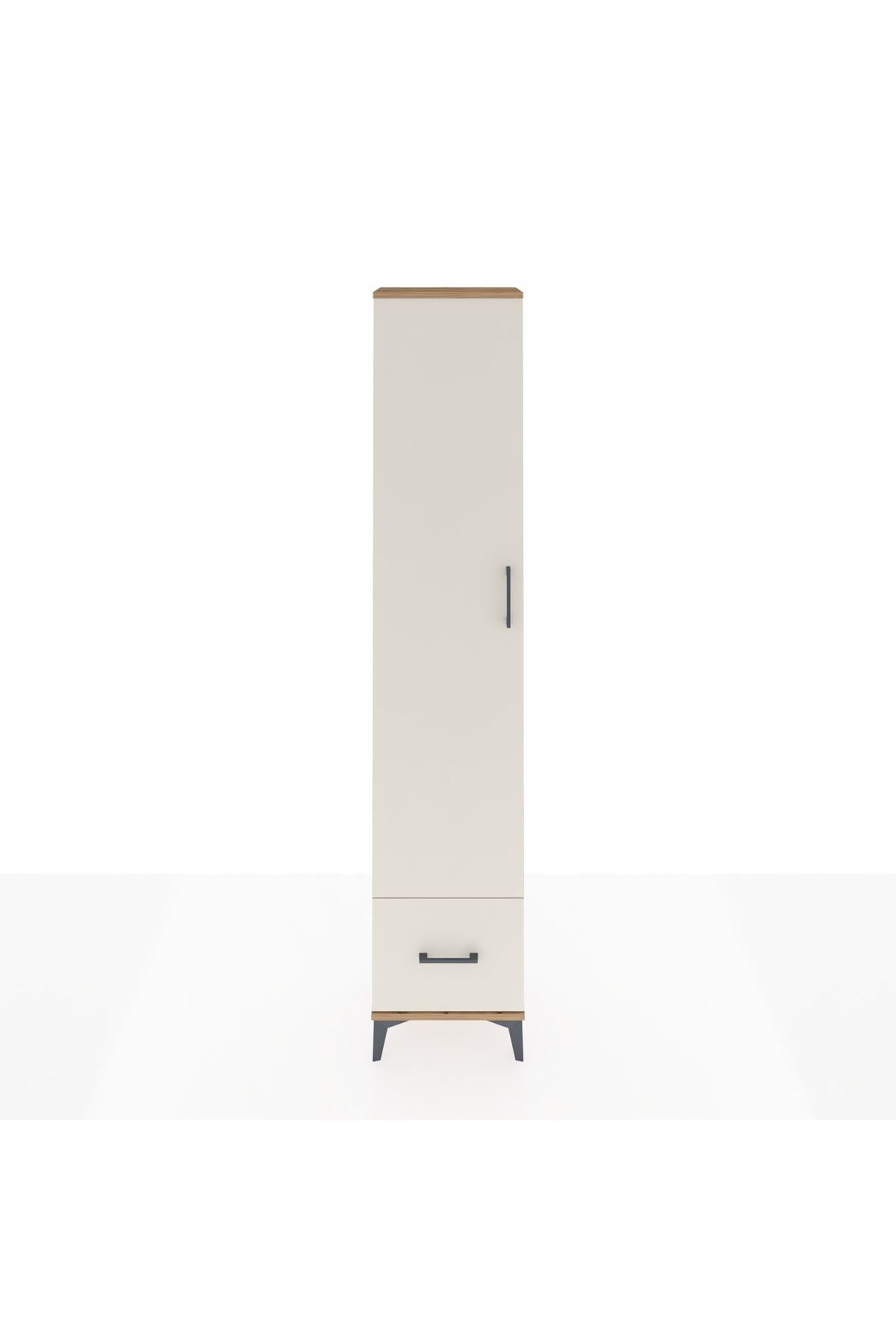 Arges Dolap 3 Raflı Tek Çekmeceli Tek Askılı 44x30x221 Çam-Aytaşı