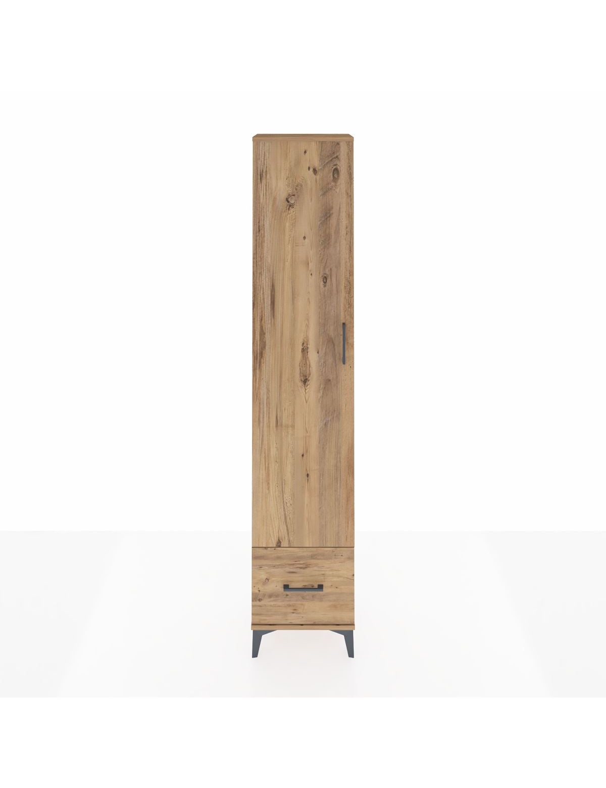 Arges Dolap 3 Raflı Tek Çekmeceli Tek Askılı 44x30x221 Çam-Çam