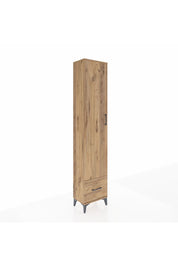 Arges Dolap 3 Raflı Tek Çekmeceli Tek Askılı 44x30x221 Çam-Çam