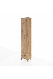 Arges Dolap 3 Raflı Tek Çekmeceli Tek Askılı 44x30x221 Çam-Çam