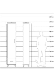 Arges Dolap 3 Raflı Tek Çekmeceli Tek Askılı 44x30x221 - S28M010V9A