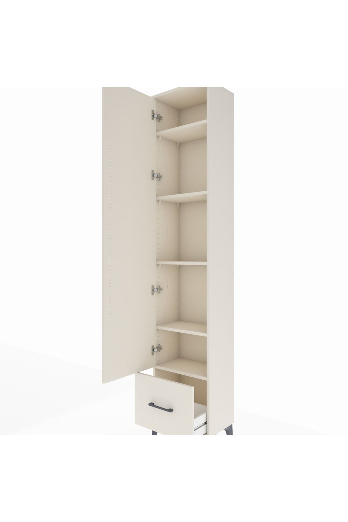 Arges Dolap 5 Raflı Tek Çekmeceli Tek Kapaklı 44x30x221 Aytaşı-Aytaşı