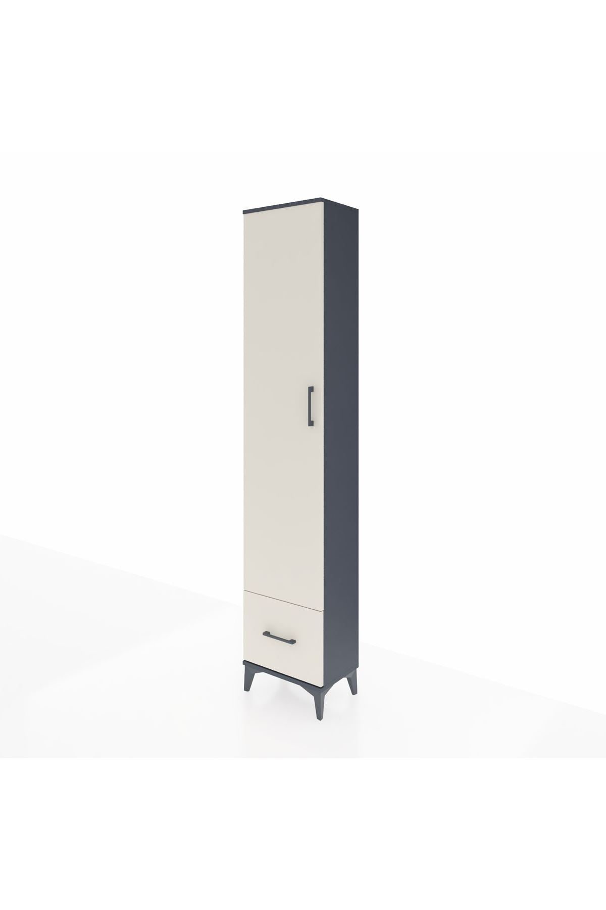 Arges Dolap 5 Raflı Tek Çekmeceli Tek Kapaklı 44x30x221 Antrasit-Aytaşı