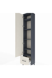 Arges Dolap 5 Raflı Tek Çekmeceli Tek Kapaklı 44x30x221 Antrasit-Aytaşı