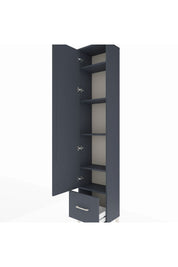 Arges Dolap 5 Raflı Tek Çekmeceli Tek Kapaklı 44x30x221 Antrasit-Antrasit