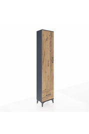 Arges Dolap 5 Raflı Tek Çekmeceli Tek Kapaklı 44x30x221 Antrasit-Çam