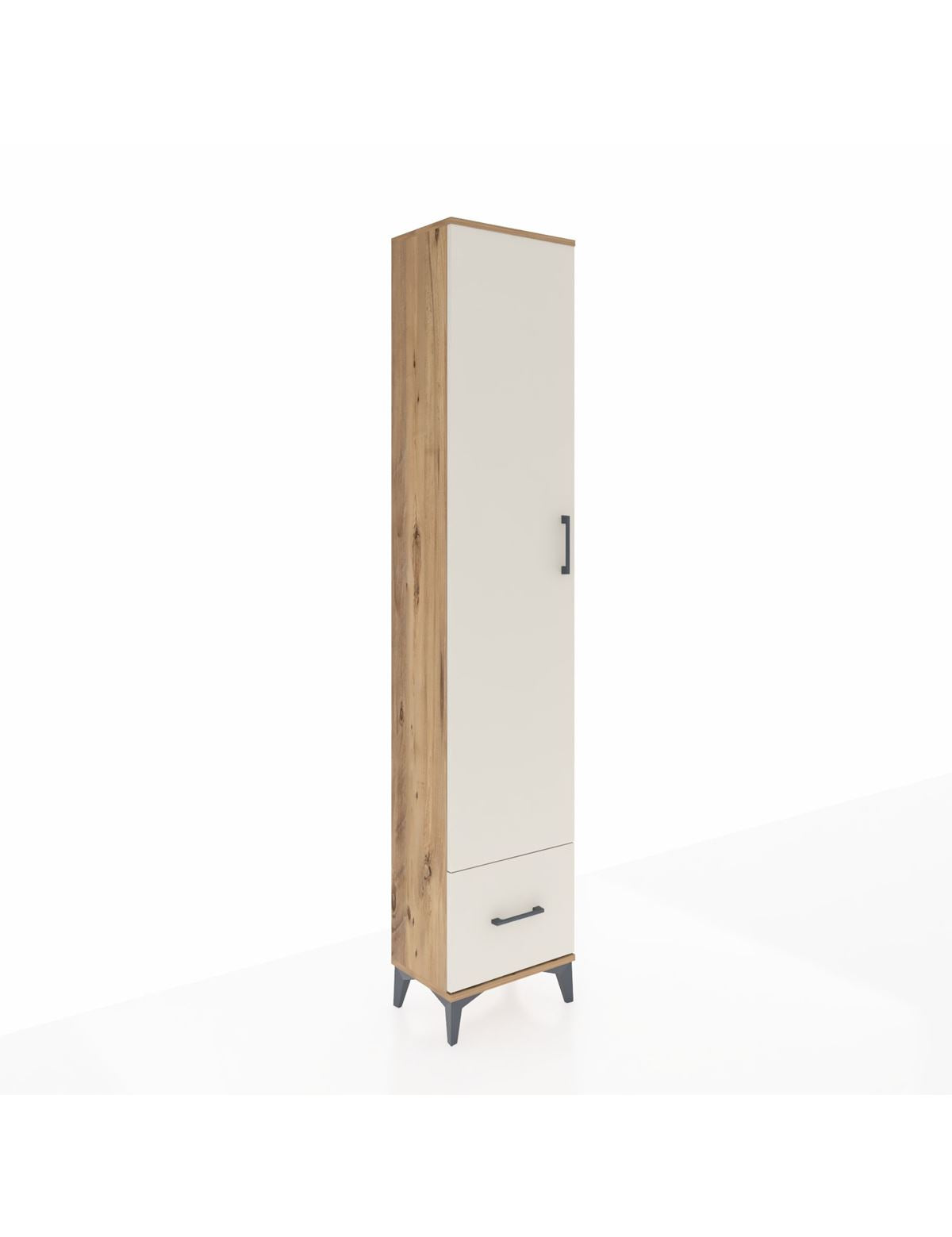 Arges Dolap 5 Raflı Tek Çekmeceli Tek Kapaklı 44x30x221 Çam-Aytaşı