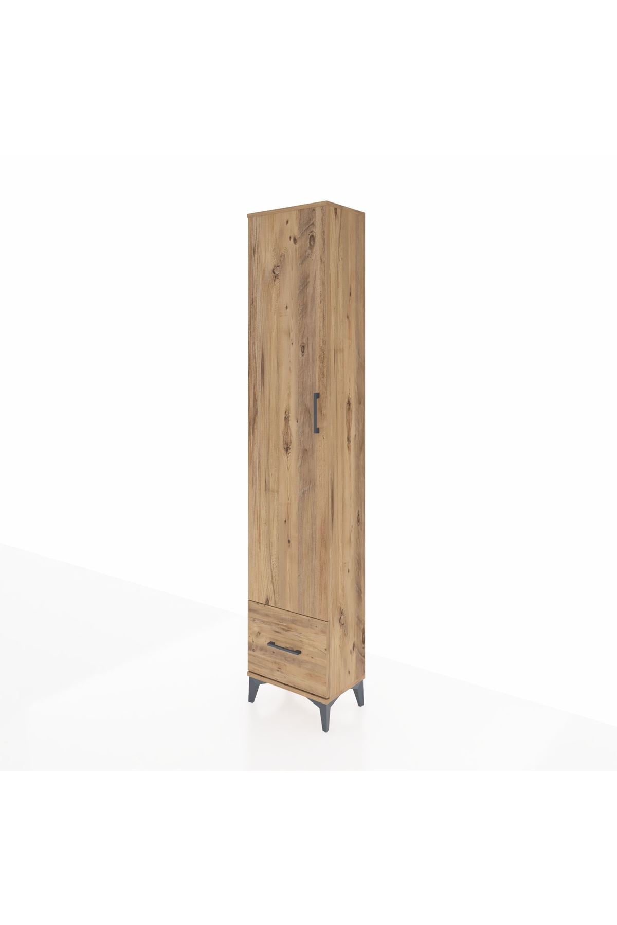 Arges Dolap 5 Raflı Tek Çekmeceli Tek Kapaklı 44x30x221 Çam-Çam