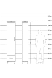 Arges Dolap 5 Raflı Tek Çekmeceli Tek Kapaklı 44x30x221 Çam-Çam