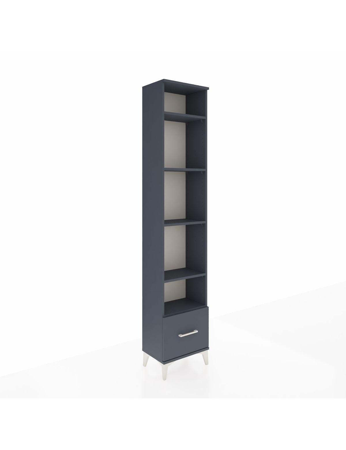 Arges Dolap 5 Raflı Tek Çekmeceli 44x30x221 Antrasit-Antrasit