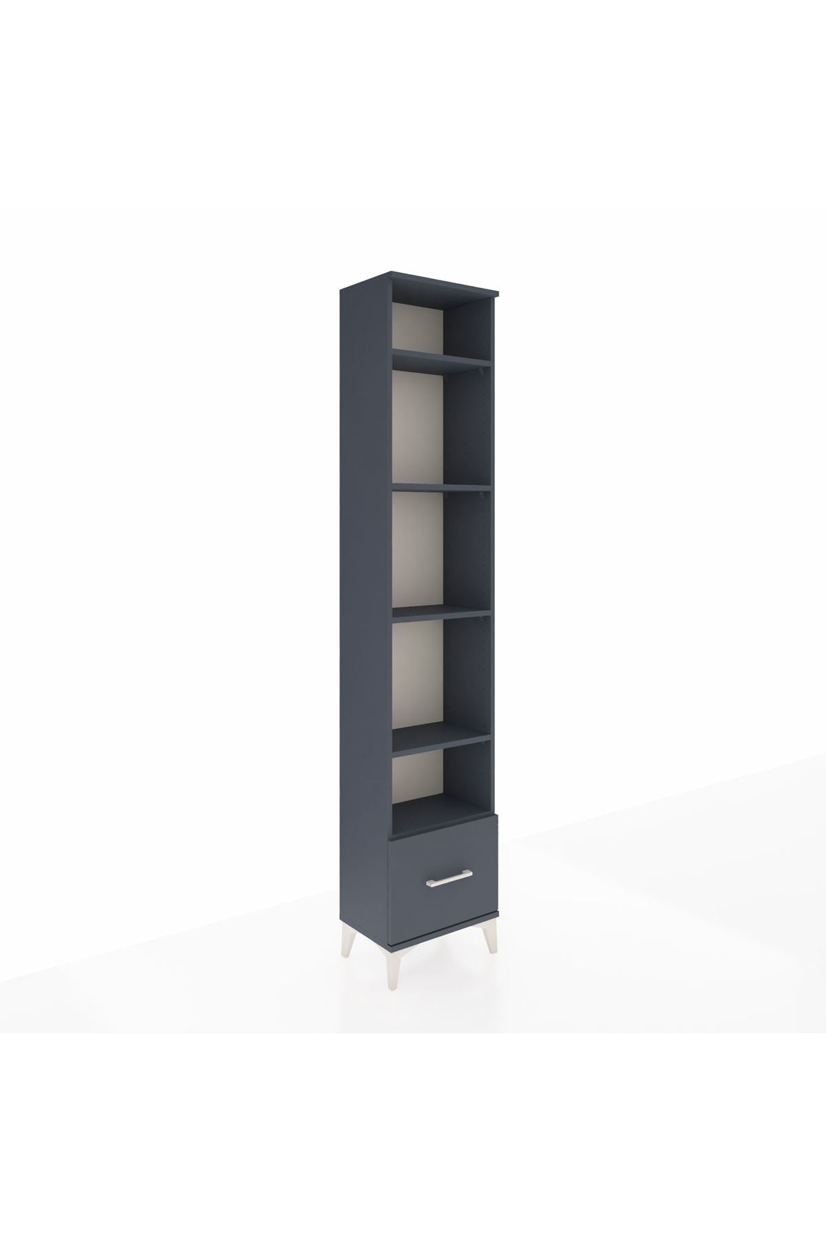 Arges Dolap 5 Raflı Tek Çekmeceli 44x30x221 Antrasit-Antrasit