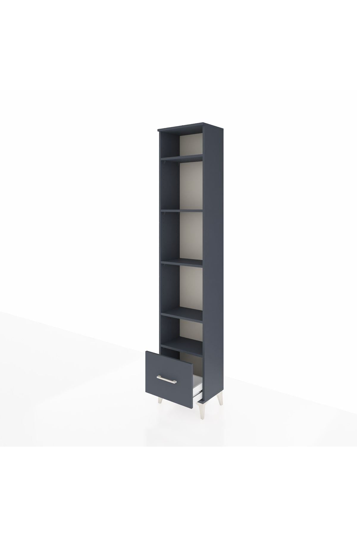 Arges Dolap 5 Raflı Tek Çekmeceli 44x30x221 Antrasit-Antrasit