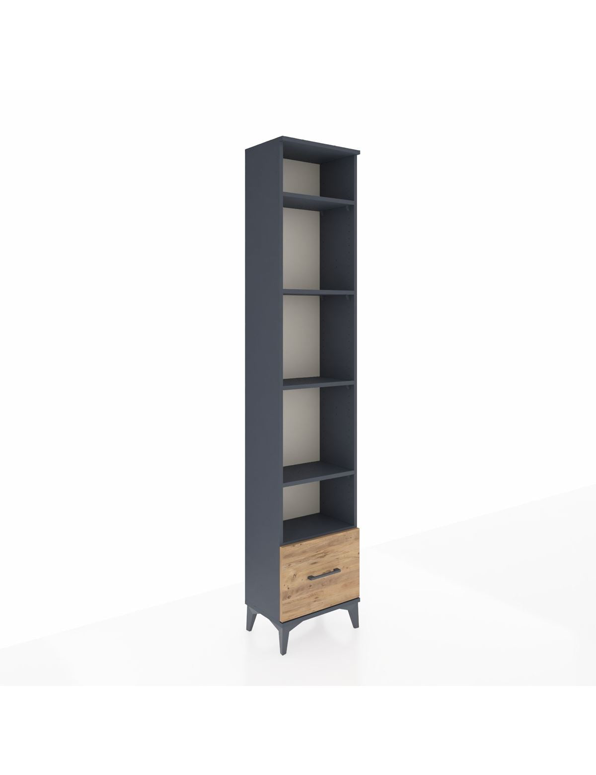 Arges Dolap 5 Raflı Tek Çekmeceli 44x30x221 Antrasit-Çam