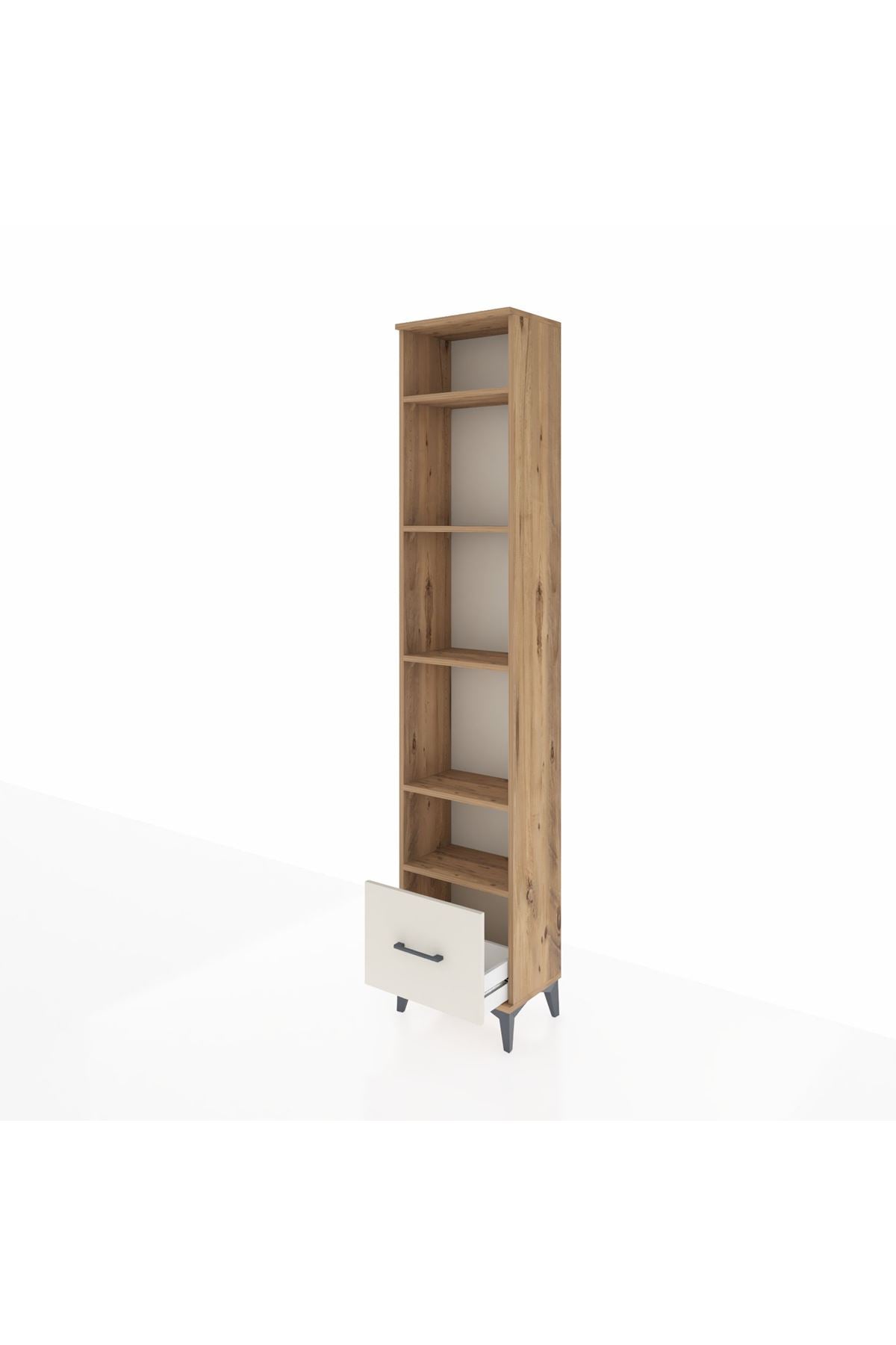 Arges Dolap 5 Raflı Tek Çekmeceli 44x30x221 Çam-Aytaşı