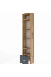 Arges Dolap 5 Raflı Tek Çekmeceli 44x30x221 Çam-Antrasit