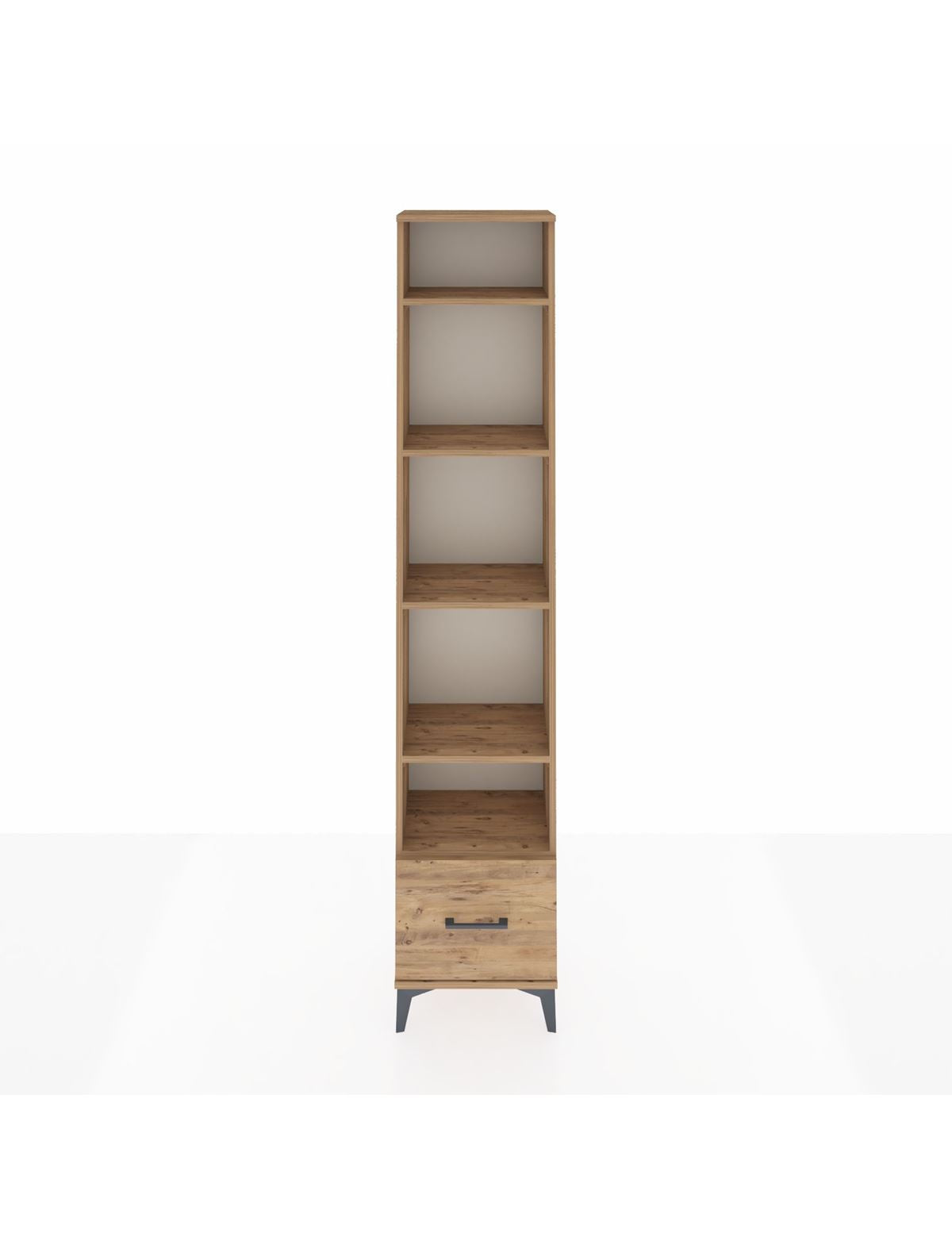 Arges Dolap 5 Raflı Tek Çekmeceli 44x30x221 Çam-Çam