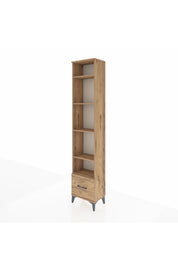 Arges Dolap 5 Raflı Tek Çekmeceli 44x30x221 Çam-Çam